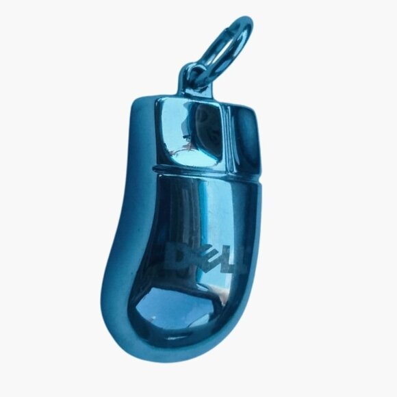 Dell Chrome Mouse Pendant  Solid Metal Charm Miniature Computer Accessory - Picture 3 of 5